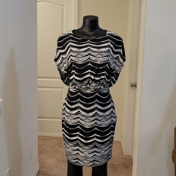 ENFOCUS STUDIO CAP SLEEVE ROUNDNECK ABOVE THE KNEE LENGTH WOMEN"S DRESS - Picture 2 of 14